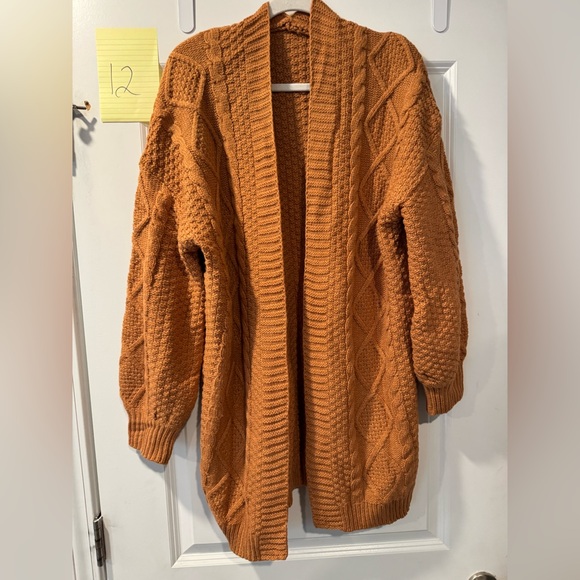 Brown Cable Knit Cardigan - Picture 6 of 6
